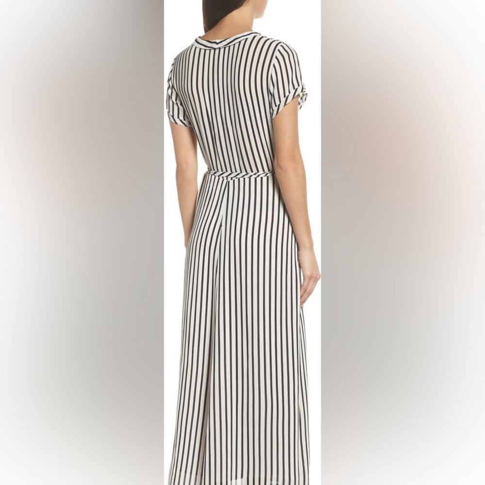 Bardot Aide Striped Midi Wrap Dress Women’s Size Large - Picture 8 of 16
